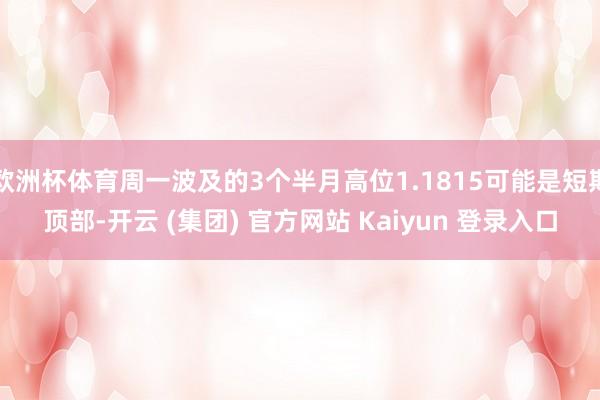 欧洲杯体育周一波及的3个半月高位1.1815可能是短期顶部-开云 (集团) 官方网站 Kaiyun 登录入口