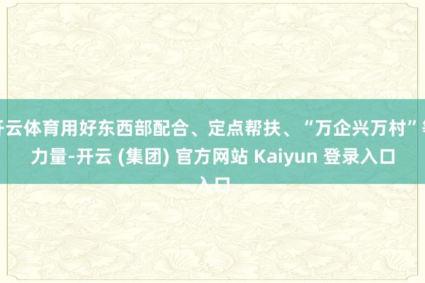开云体育用好东西部配合、定点帮扶、“万企兴万村”等力量-开云 (集团) 官方网站 Kaiyun 登录入口