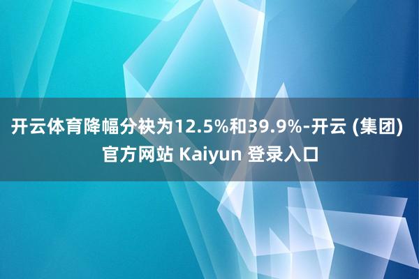 开云体育降幅分袂为12.5%和39.9%-开云 (集团) 官方网站 Kaiyun 登录入口
