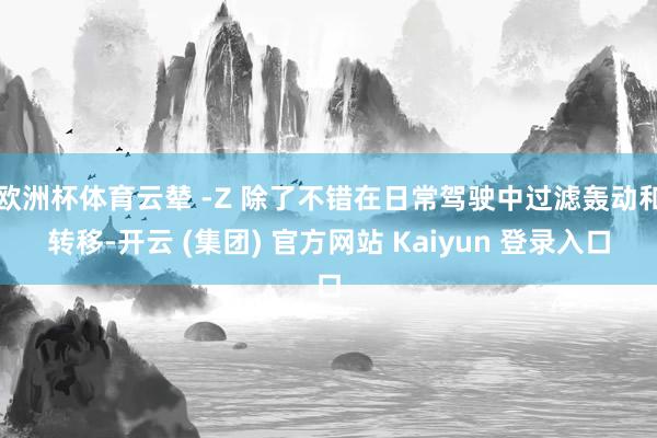 欧洲杯体育云辇 -Z 除了不错在日常驾驶中过滤轰动和转移-开云 (集团) 官方网站 Kaiyun 登录入口