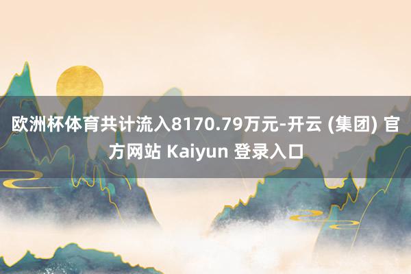 欧洲杯体育共计流入8170.79万元-开云 (集团) 官方网站 Kaiyun 登录入口