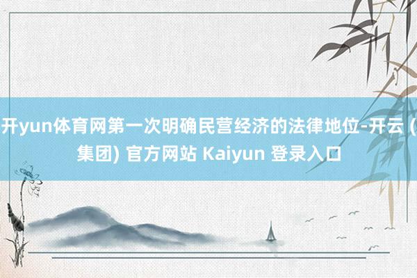 开yun体育网第一次明确民营经济的法律地位-开云 (集团) 官方网站 Kaiyun 登录入口
