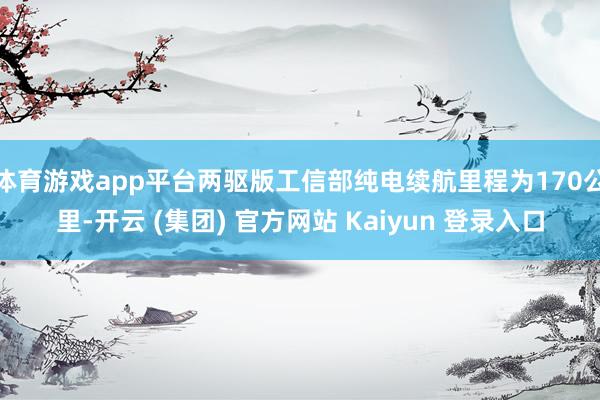 体育游戏app平台两驱版工信部纯电续航里程为170公里-开云 (集团) 官方网站 Kaiyun 登录入口