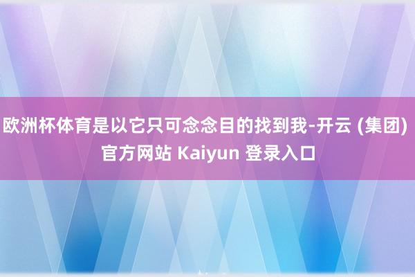 欧洲杯体育是以它只可念念目的找到我-开云 (集团) 官方网站 Kaiyun 登录入口