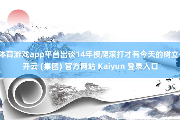 体育游戏app平台出谈14年摸爬滚打才有今天的树立-开云 (集团) 官方网站 Kaiyun 登录入口