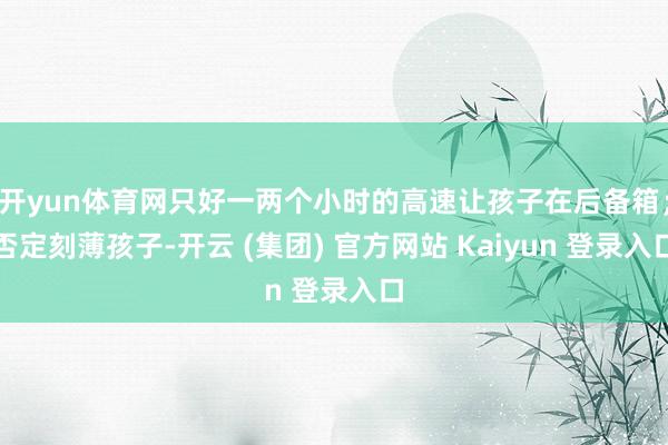 开yun体育网只好一两个小时的高速让孩子在后备箱；否定刻薄孩子-开云 (集团) 官方网站 Kaiyun 登录入口