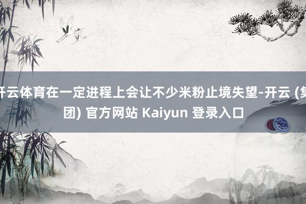 开云体育在一定进程上会让不少米粉止境失望-开云 (集团) 官方网站 Kaiyun 登录入口