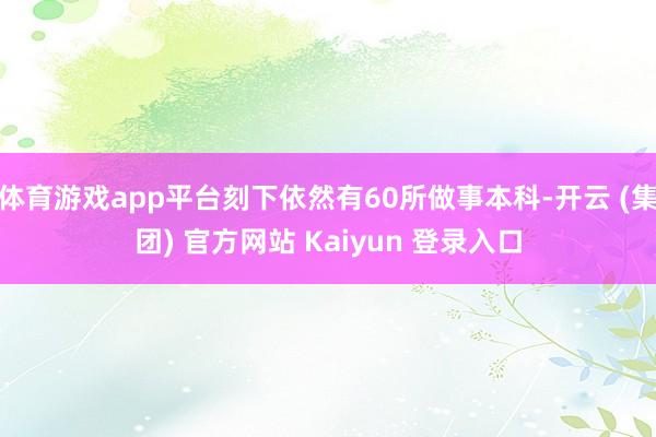 体育游戏app平台刻下依然有60所做事本科-开云 (集团) 官方网站 Kaiyun 登录入口