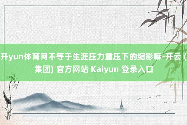 开yun体育网不等于生涯压力重压下的缩影嘛-开云 (集团) 官方网站 Kaiyun 登录入口