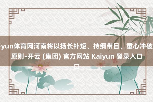 开yun体育网河南将以扬长补短、持纲带目、重心冲破为原则-开云 (集团) 官方网站 Kaiyun 登录入口