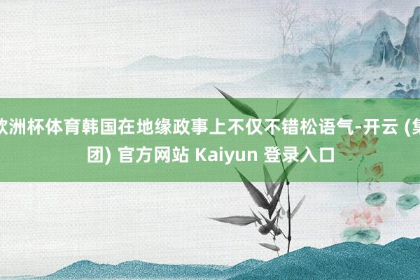 欧洲杯体育韩国在地缘政事上不仅不错松语气-开云 (集团) 官方网站 Kaiyun 登录入口