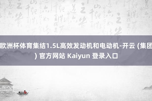 欧洲杯体育集结1.5L高效发动机和电动机-开云 (集团) 官方网站 Kaiyun 登录入口