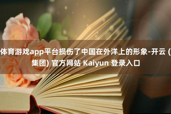 体育游戏app平台损伤了中国在外洋上的形象-开云 (集团) 官方网站 Kaiyun 登录入口