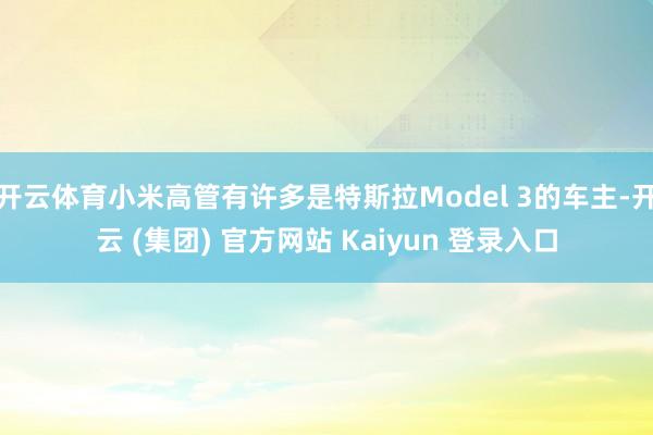 开云体育小米高管有许多是特斯拉Model 3的车主-开云 (集团) 官方网站 Kaiyun 登录入口