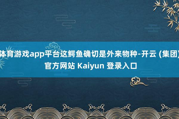 体育游戏app平台这鳄鱼确切是外来物种-开云 (集团) 官方网站 Kaiyun 登录入口
