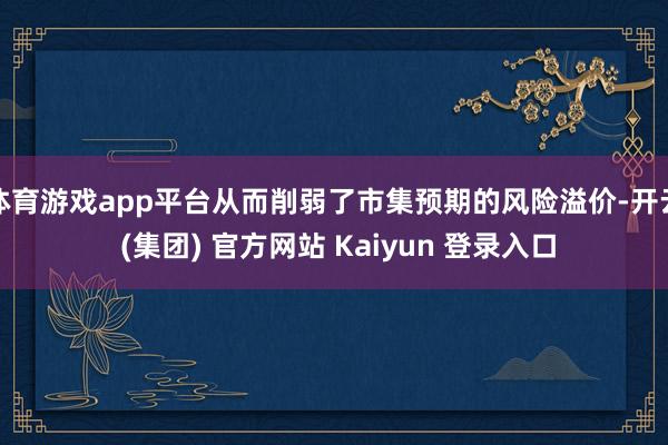 体育游戏app平台从而削弱了市集预期的风险溢价-开云 (集团) 官方网站 Kaiyun 登录入口
