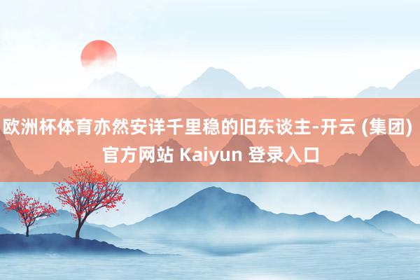 欧洲杯体育亦然安详千里稳的旧东谈主-开云 (集团) 官方网站 Kaiyun 登录入口