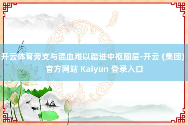 开云体育旁支与混血难以踏进中枢圈层-开云 (集团) 官方网站 Kaiyun 登录入口