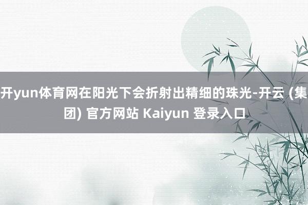 开yun体育网在阳光下会折射出精细的珠光-开云 (集团) 官方网站 Kaiyun 登录入口