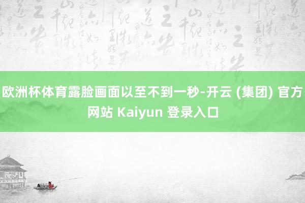 欧洲杯体育露脸画面以至不到一秒-开云 (集团) 官方网站 Kaiyun 登录入口