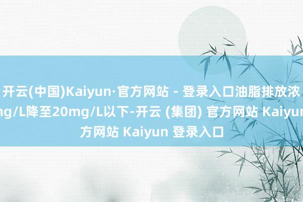 开云(中国)Kaiyun·官方网站 - 登录入口油脂排放浓度由150mg/L降至20mg/L以下-开云 (集团) 官方网站 Kaiyun 登录入口