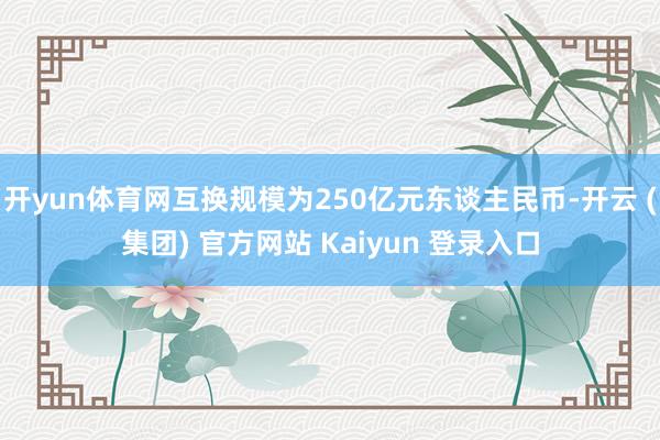 开yun体育网互换规模为250亿元东谈主民币-开云 (集团) 官方网站 Kaiyun 登录入口