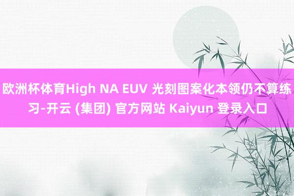 欧洲杯体育High NA EUV 光刻图案化本领仍不算练习-开云 (集团) 官方网站 Kaiyun 登录入口